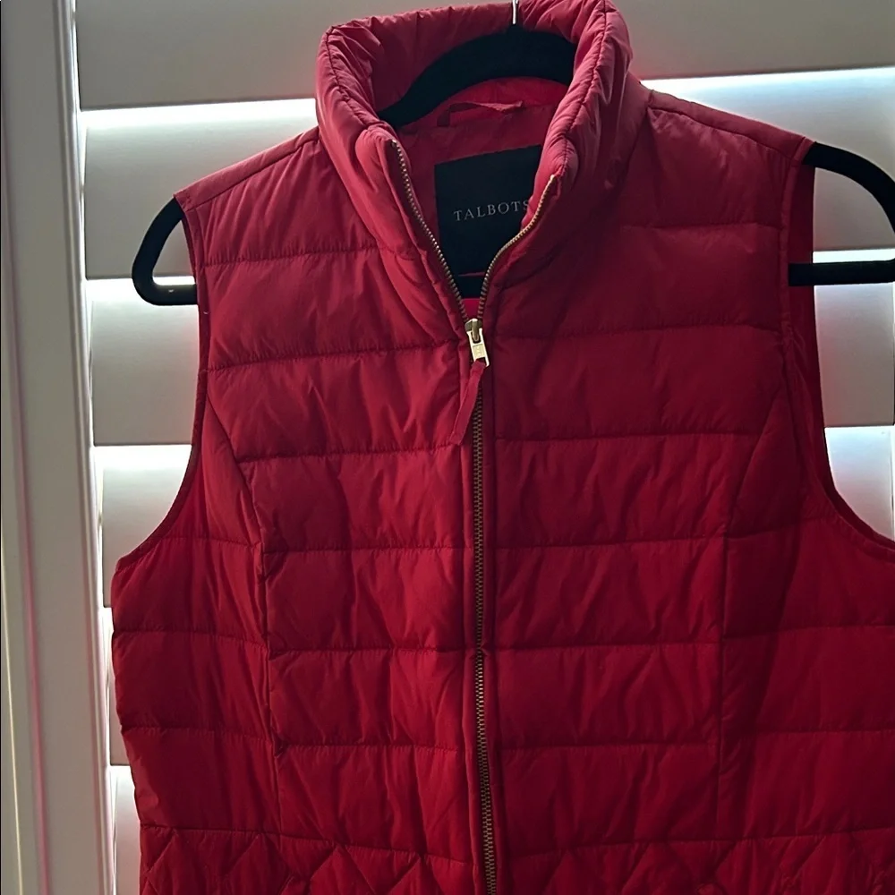 Talbots Quilted Vest in Vibrant Red - Picture 3 of 7